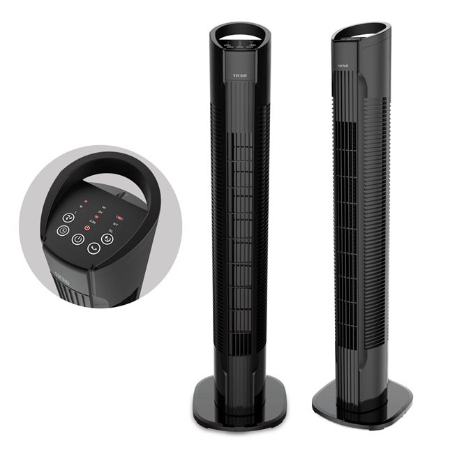 Tower Fan 50W with remote control black