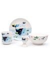 New Bone China porcelain 4-piece Kids Dinnerware set Whale