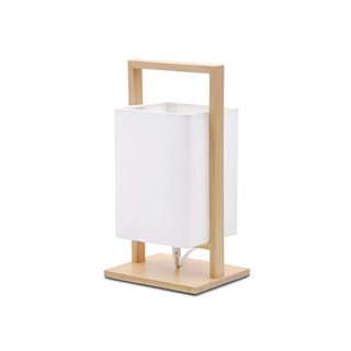 Φωτιστικό επιτραπέζιο ξύλινο 30 εκ. λευκό  Επιτραπέζια φωτιστικά