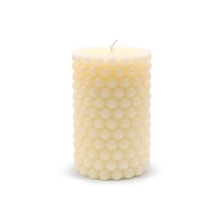 Scented Candle textured pillar 8x12 cm off white  Candles-Reed diffuser
