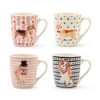 Porcelain cup Dogs 240ml 4 assorted designs  Mugs-Cups