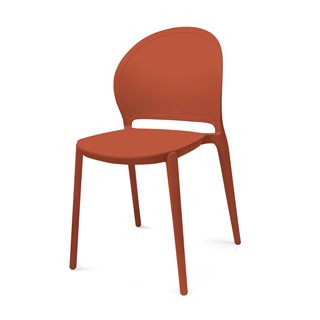 Καρέκλα από πολυπροπυλένιο τερακότα 44x50.5x83 εκ.  Καρέκλες τραπεζαρίας