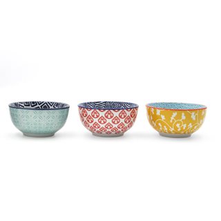 Porcelain Bowl multicolored 12.5 cm - Set of 3  Plates-Bowls