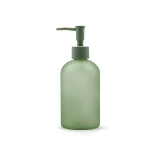 Δοχείο υγρού σαπουνιού γυάλινο frosted green 450 μλ.  Δοχεία-Σετ μπάνιου