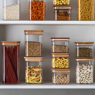 Food storage Box with wooden lid 1.5 L  Food Storage Jars-Canisters