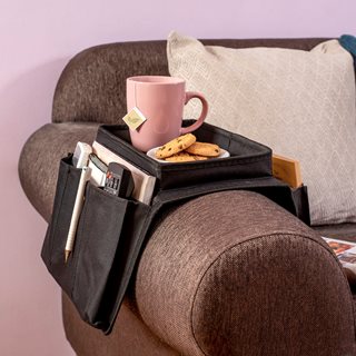 Sofa armrest organizer 31x18x21 cm black  Storage baskets-Magazine racks