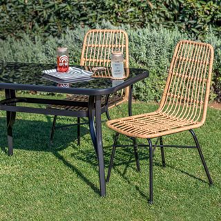 Rattan garden Chair with metal frame natural 45x63x90 cm  Outdoor chairs-stools