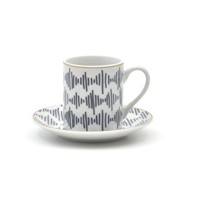 Porcelain Coffee cups 90 ml & saucers Coast - Set of 4