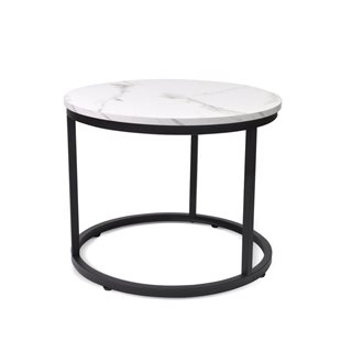 Set of 2 Coffee tables 50 & 70 cm white marble  Coffee tables