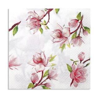 Napkins pink Flowers 33x33 cm pack of 20  Paper napkins-Napkin holders