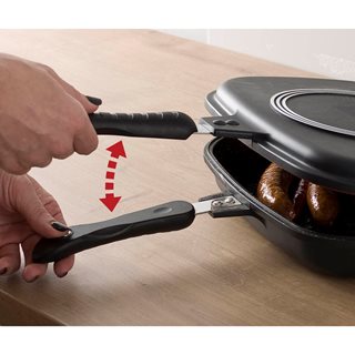 Double Grill Pan Efesto with ceramic coating and magnetic handle 30x22 cm  Grill Pans