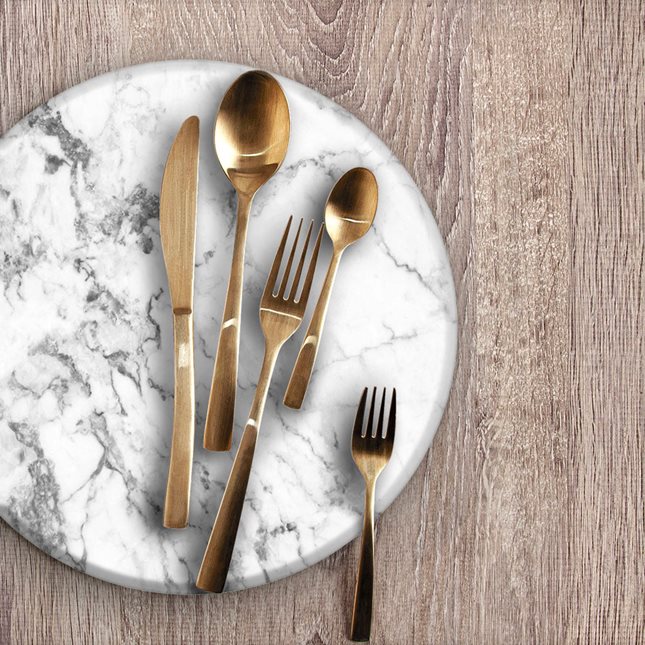 Stainless steel Dinner fork Gold - Twist 20.5 cm