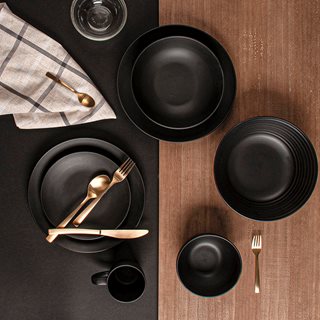 Stoneware Dinner plate Chiaro black matte 27 cm  Plates-Bowls