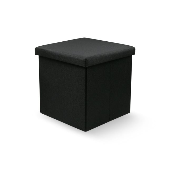 Foldable black storage Ottoman 38x37 cm