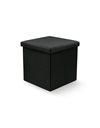Foldable black storage Ottoman 38x37 cm