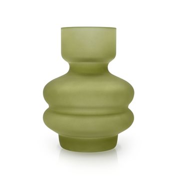 Glass Vase matte olive green 15x21 cm  Vases