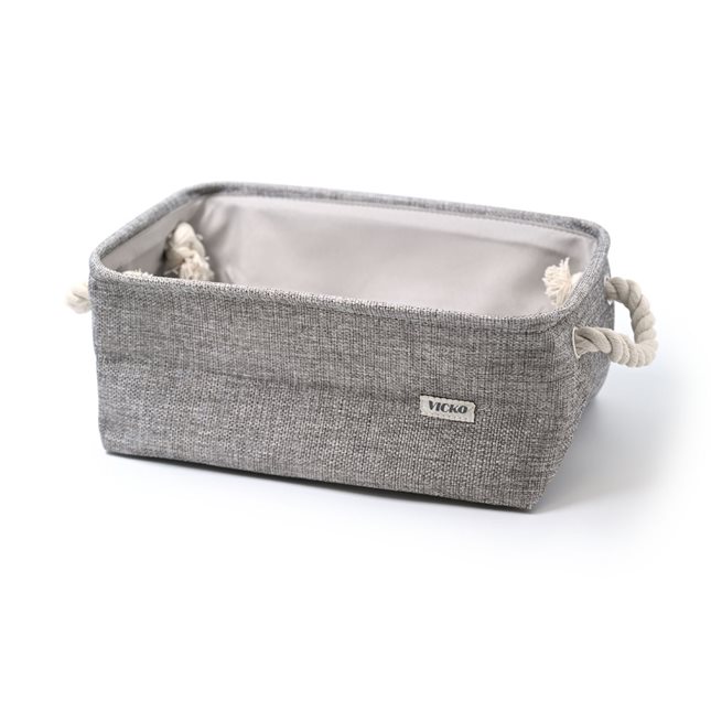 Fabric Basket with handles 31x20.3x13 cm grey