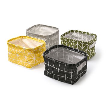 Foldable storage Basket 20.5x16x13 cm in 4 geometric designs  Storage baskets-Magazine racks