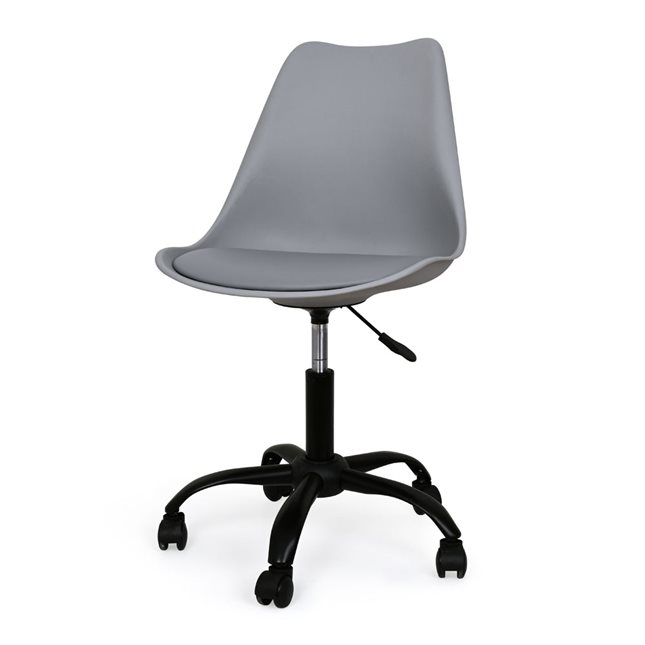 Καρέκλα γραφείου με ροδες γκρί 57x49x81-93 εκ.