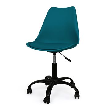 Καρέκλα γραφείου με ροδες πετρόλ 57x49x81-93 εκ.  Καρέκλες γραφείου