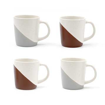 Stoneware Espresso cups 100 ml Dark Edge - Set of 4  Mugs-Cups