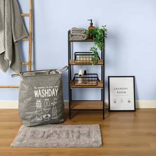 Linen laundry basket 43.5x32.5x54 cm., grey with handles and closure  Bathroom storage baskets - Ηampers
