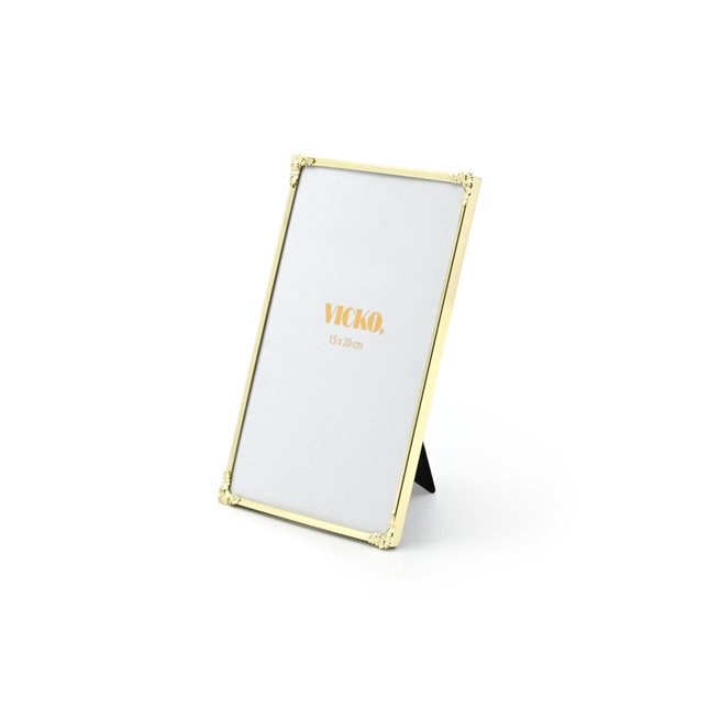 Slim gold Photo frame 15x20 cm with embossed flower
