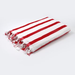 Πετσέτα θαλάσσης 80x160 εκ. ριγέ λευκό-κόκκινο  Πετσέτες θαλάσσης