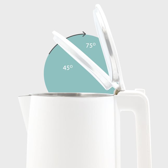 Stainless steel double-wall electric water Kettle 1.8 L 1800 W white