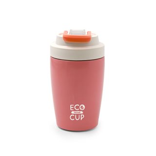 Stainless steel double wall vacuum tumbler with straw 350 ml pink  Vacuum tumblers
