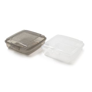 Sandwich storage box 13x13x5 cm transparent black - white  Food containers