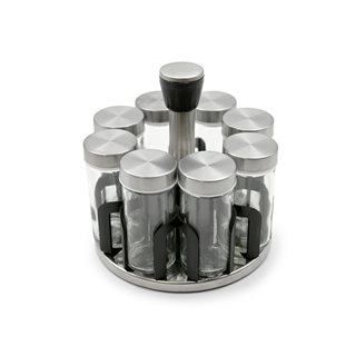 Set of 8 spice jars with rotating stand 17x18 cm  Food Storage Jars-Canisters