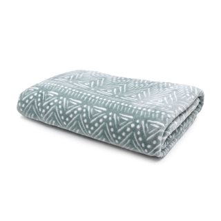 Single-size fleece Blanket 160x240 cm blue geometrical  Blankets-Duvets