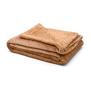 Single sherpa Blanket 150x200 cm light brown  Blankets-Duvets