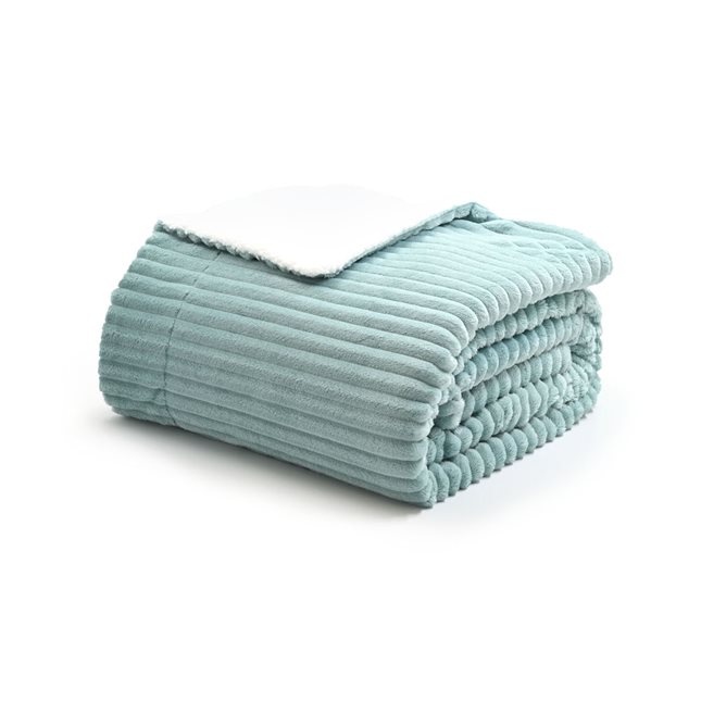 Κουβέρτα μονή fleece με sherpa 160x240 εκ. γαλάζια