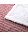 Κουβέρτα υπέρδιπλη fleece με sherpa 220x240 εκ. ροζ