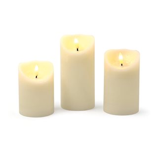 Set of 3 Led Candles with remote control 10.3 cm/12.5 cm/15 cm  Decorative lights