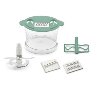 Manual food Chopper with 4 blades and bowl 1500 ml  Graters-Slicers
