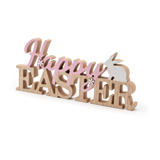 Πασχαλινό ξύλινο Διακοσμητικό Happy Easter 30x13 εκ.  Επιτραπέζια διακοσμητικά-Πιατέλες