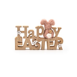 Πασχαλινό ξύλινο Διακοσμητικό Happy Easter 24x16 εκ.  Επιτραπέζια διακοσμητικά-Πιατέλες