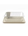 Metal Dish rack with beige drain tray 43x32 cm