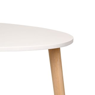 Τραπεζάκι ξύλινο 48x45 εκ. σχήμα βότσαλο λευκό  Βοηθητικά τραπέζια