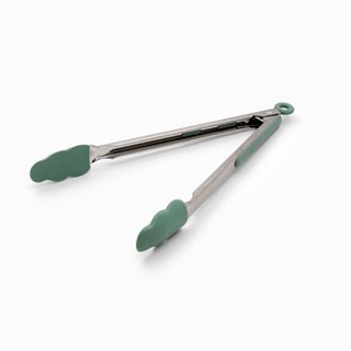 Silicone Tongs 29 cm green with metal handle  Tongs