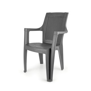 Καρέκλα από πολυπροπυλένιο γκρι 56x52x90 εκ.  Καρέκλες εξωτερικού χώρου-Σκαμπό