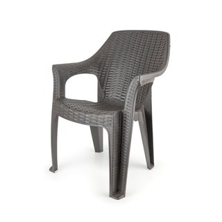 Καρέκλα από πολυπροπυλένιο γκρι 56x50x88 εκ.  Καρέκλες εξωτερικού χώρου-Σκαμπό