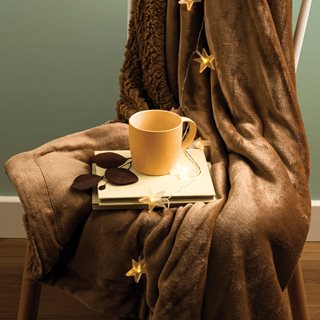 Single sherpa Blanket 150x200 cm light brown  Blankets-Duvets