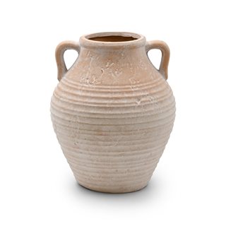 Ceramic Vase with handles 21x21x26 cm terracotta  Vases