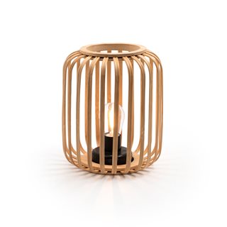 Bamboo Lantern with LED 19 cm natural  Candle holders-Lanterns