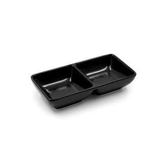 Porcelain serving dip tray black 14.2x7.2 cm  Serveware