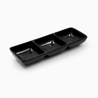 Porcelain serving dip tray black 21.3x7.1cm  Serveware